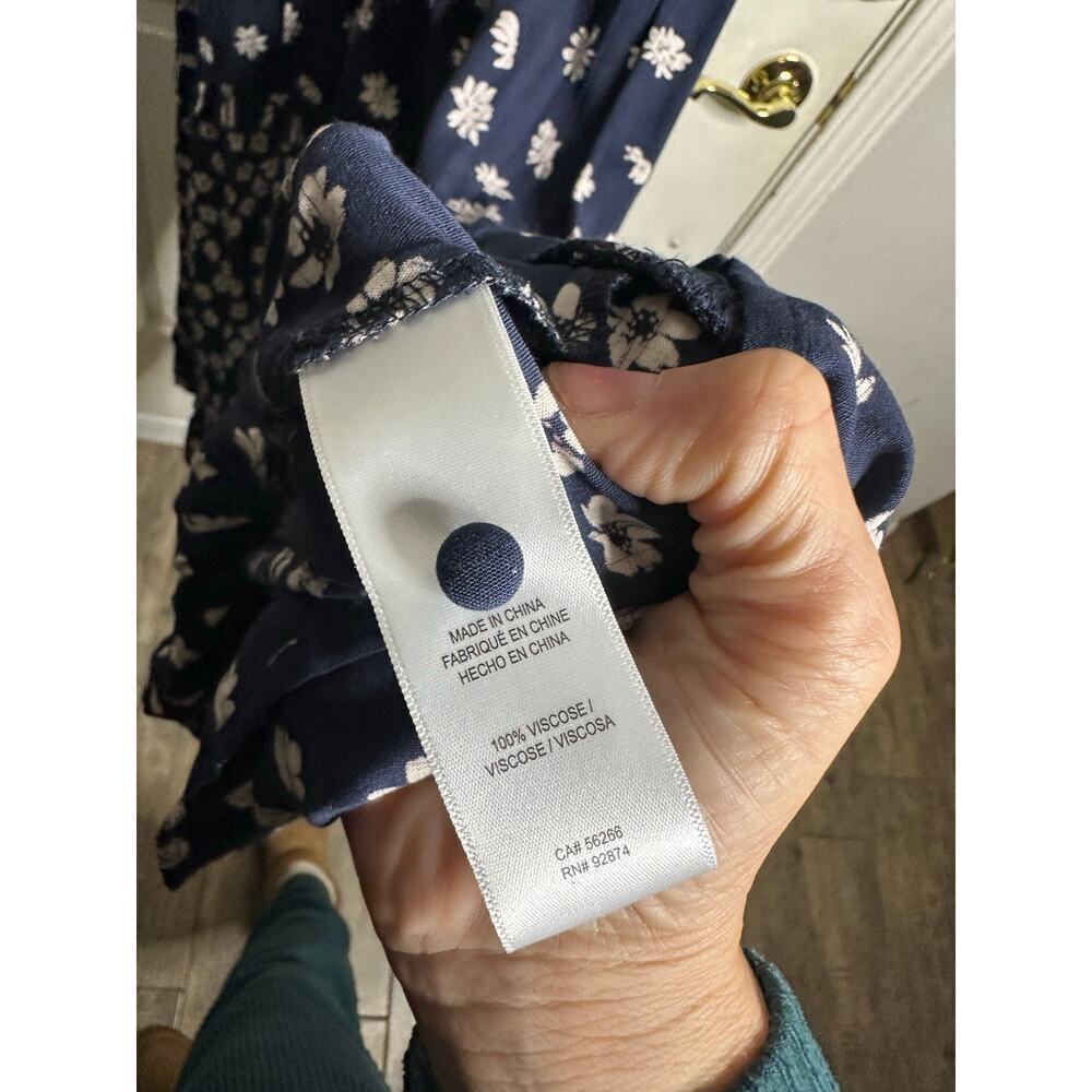 Splendid A-line Maxi Dress Northstar Jacquard Floral Print Blue White Size XL - Picture 5 of 9